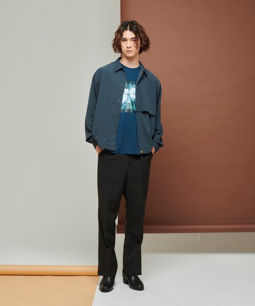 tk.TAKEO KIKUCHI（ティーケータケオキクチ）の「◆ワンタックストレートスリットパンツ（その他パンツ・メンズ・ブラック/オフホワイト・01/02/03）」の13枚目の写真