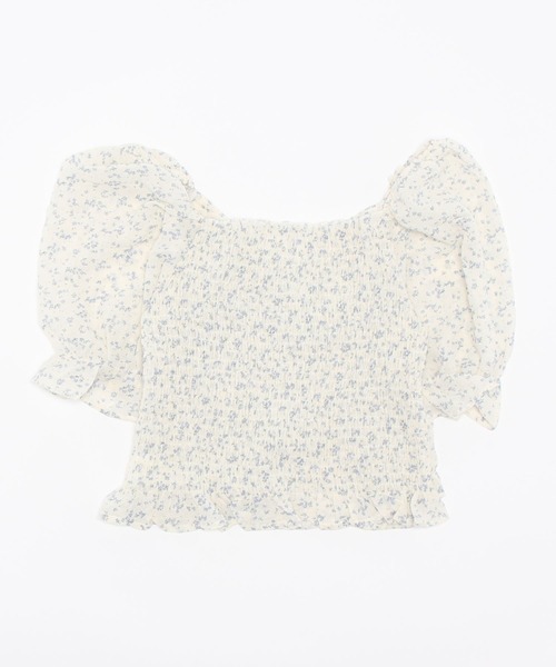 BEIDELLI（ベイデリー）の「[BELLIDE MADE] フラワーフリルクロップド丈ブラウス（シャツ/ブラウス・レディース・グリーン/イエロー/スカイブルー・FREE）」の3枚目の写真