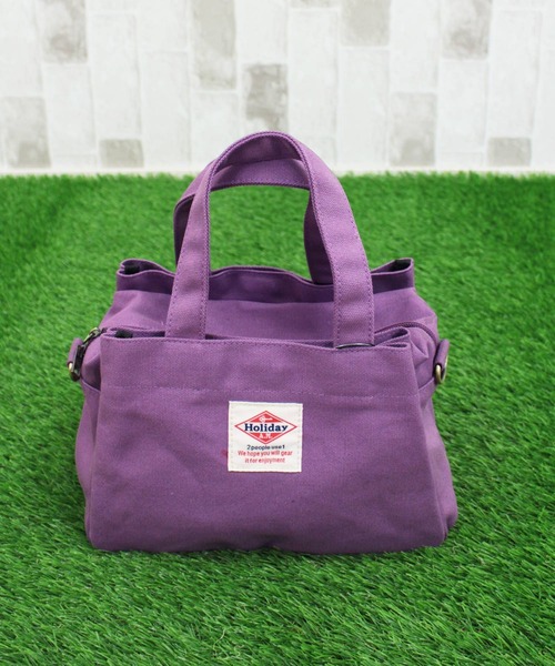 TopIsm（トップイズム）の「2WAY キャンバス ゴルフミニカートバッグ（ゴルフグッズ・メンズ・ブルー/モカ/ネイビー/アイボリー/イエロー/ブラック/カーキ/パープル/グレー/スミクロ/ネイビー系1/グリーン/グリーン系1・FREE）」の12枚目の写真