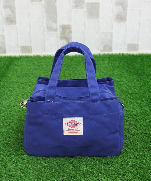 TopIsm（トップイズム）の「2WAY キャンバス ゴルフミニカートバッグ（ゴルフグッズ・メンズ・ブルー/モカ/ネイビー/アイボリー/イエロー/ブラック/カーキ/パープル/グレー/スミクロ/ネイビー系1/グリーン/グリーン系1・FREE）」の9枚目の写真