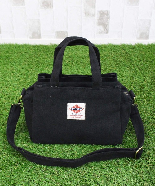 TopIsm（トップイズム）の「2WAY キャンバス ゴルフミニカートバッグ（ゴルフグッズ・メンズ・ブルー/モカ/ネイビー/アイボリー/イエロー/ブラック/カーキ/パープル/グレー/スミクロ/ネイビー系1/グリーン/グリーン系1・FREE）」の4枚目の写真