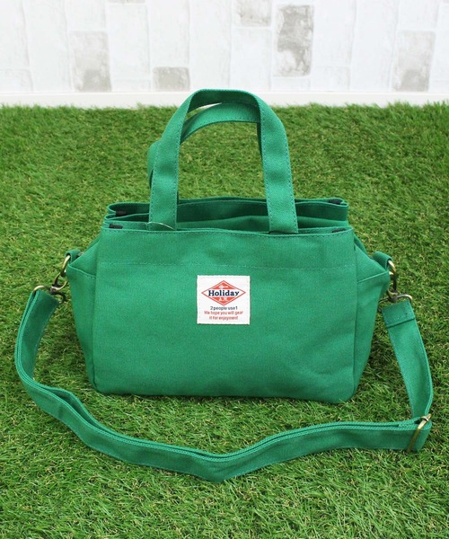 TopIsm（トップイズム）の「2WAY キャンバス ゴルフミニカートバッグ（ゴルフグッズ・メンズ・ブルー/モカ/ネイビー/アイボリー/イエロー/ブラック/カーキ/パープル/グレー/スミクロ/ネイビー系1/グリーン/グリーン系1・FREE）」の7枚目の写真