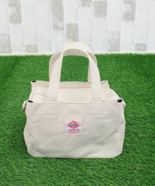 TopIsm（トップイズム）の「2WAY キャンバス ゴルフミニカートバッグ（ゴルフグッズ・メンズ・ブルー/モカ/ネイビー/アイボリー/イエロー/ブラック/カーキ/パープル/グレー/スミクロ/ネイビー系1/グリーン/グリーン系1・FREE）」の2枚目の写真