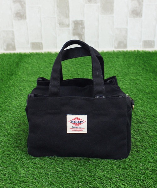 TopIsm（トップイズム）の「2WAY キャンバス ゴルフミニカートバッグ（ゴルフグッズ・メンズ・ブルー/モカ/ネイビー/アイボリー/イエロー/ブラック/カーキ/パープル/グレー/スミクロ/ネイビー系1/グリーン/グリーン系1・FREE）」の3枚目の写真