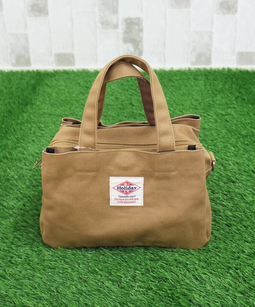 TopIsm（トップイズム）の「2WAY キャンバス ゴルフミニカートバッグ（ゴルフグッズ・メンズ・ブルー/モカ/ネイビー/アイボリー/イエロー/ブラック/カーキ/パープル/グレー/スミクロ/ネイビー系1/グリーン/グリーン系1・FREE）」の5枚目の写真