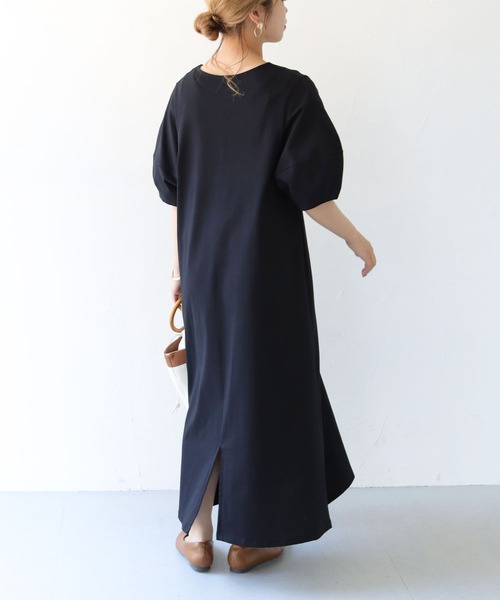 HER CLOSET(ハークローゼット)の「【shemoshelly】深Vネックランタンスリーブワンピース(ワンピース・レディース・チャコールグレー/ブラック/グリーン/テラコッタ・M)」の22枚目の写真