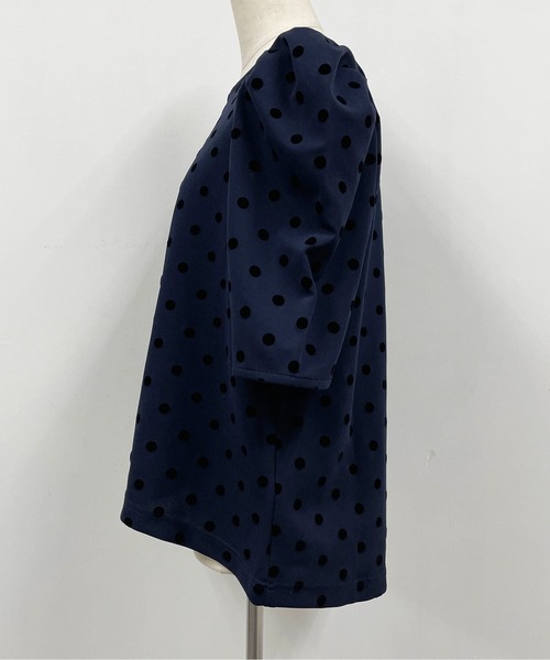 PICCIN（ピッチン）の「フロッキードットタック袖プルオーバー（Tシャツ/カットソー・レディース・ブラック/ネイビー・M）」の10枚目の写真