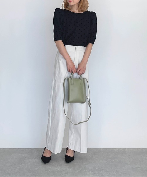 PICCIN（ピッチン）の「フロッキードットタック袖プルオーバー（Tシャツ/カットソー・レディース・ブラック/ネイビー・M）」の17枚目の写真