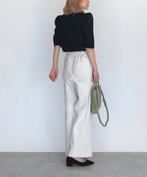 PICCIN（ピッチン）の「フロッキードットタック袖プルオーバー（Tシャツ/カットソー・レディース・ブラック/ネイビー・M）」の22枚目の写真