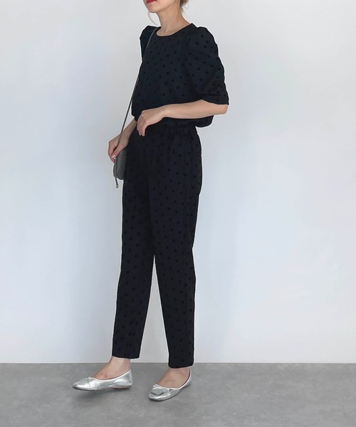 PICCIN（ピッチン）の「フロッキードットタック袖プルオーバー（Tシャツ/カットソー・レディース・ブラック/ネイビー・M）」の21枚目の写真