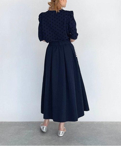 PICCIN（ピッチン）の「フロッキードットタック袖プルオーバー（Tシャツ/カットソー・レディース・ブラック/ネイビー・M）」の19枚目の写真