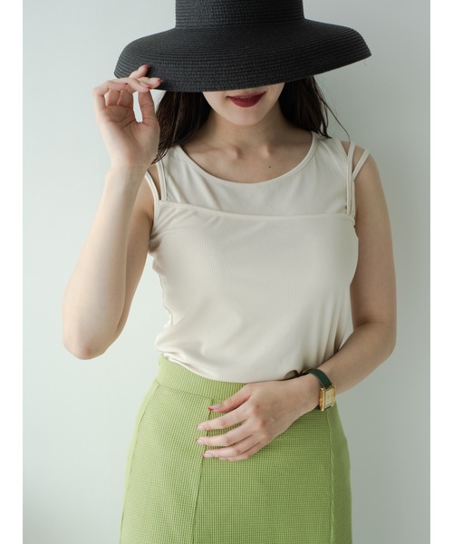 JUMELLE(ジュメロ)の「リブタンクトップ(タンクトップ・レディース・アイボリー/ピンク/ブラック・FREE)」の1枚目の写真