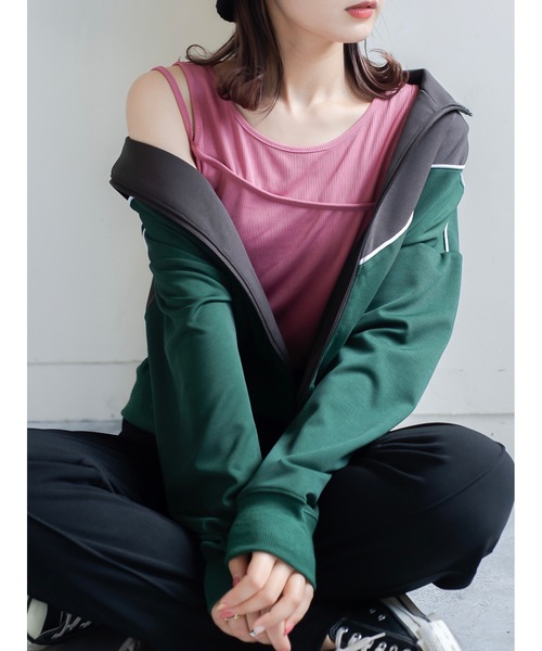 JUMELLE(ジュメロ)の「リブタンクトップ(タンクトップ・レディース・アイボリー/ピンク/ブラック・FREE)」の12枚目の写真