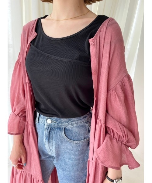 JUMELLE(ジュメロ)の「リブタンクトップ(タンクトップ・レディース・アイボリー/ピンク/ブラック・FREE)」の15枚目の写真