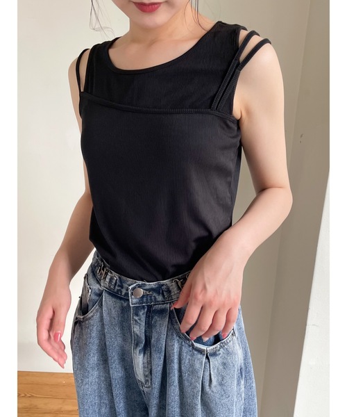 JUMELLE(ジュメロ)の「リブタンクトップ(タンクトップ・レディース・アイボリー/ピンク/ブラック・FREE)」の21枚目の写真