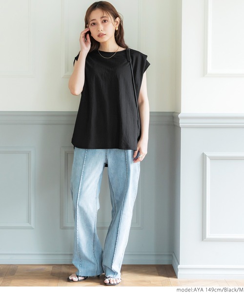 coca（coca）（コカ）の「接触冷感タックブラウス（シャツ/ブラウス・レディース・ブラック/ブラウン・M/L）」の4枚目の写真