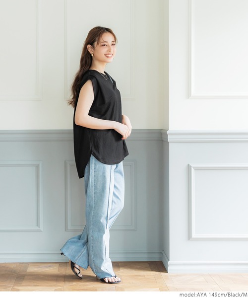 coca（coca）（コカ）の「接触冷感タックブラウス（シャツ/ブラウス・レディース・ブラック/ブラウン・M/L）」の6枚目の写真