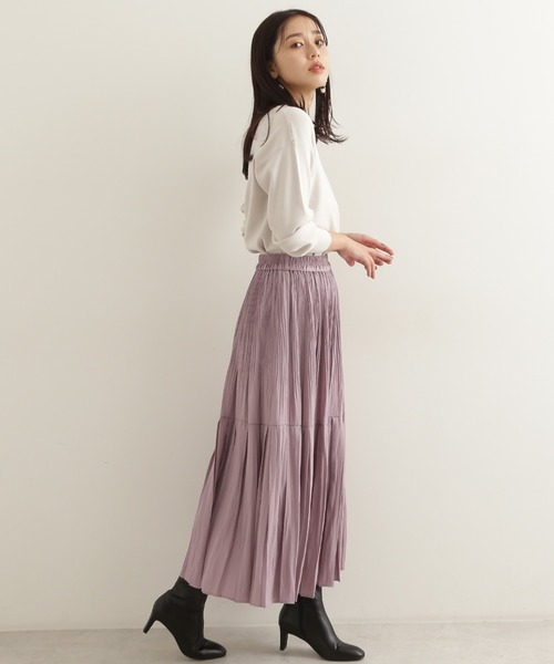 NATURAL BEAUTY BASIC（ナチュラルビューティーベーシック）の「＜総針ベーシックシリーズ＞Ｖネック（ニット/セーター・レディース・ベージュ/ネイビー/オレンジ/グリーン・MEDIUM）」の22枚目の写真