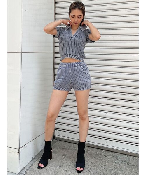 GYDA（ジェイダ）の「【セットアップ着用可】ブリーチニット ショートパンツ（その他パンツ・レディース・ベージュ/ネイビー/オフホワイト・FREE）」の21枚目の写真