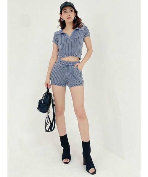 GYDA（ジェイダ）の「【セットアップ着用可】ブリーチニット ショートパンツ（その他パンツ・レディース・ベージュ/ネイビー/オフホワイト・FREE）」の20枚目の写真