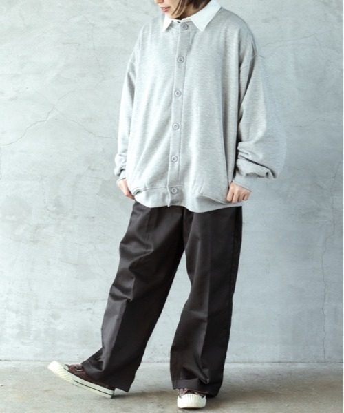 SUGGESTION(サジェッション)の「SUGGESTION 裏起毛スウェットカーディガン 2022AW(カーディガン/ボレロ・メンズ・チャコールグレー/ブラック/マスタード/杢グレー・M/L)」の7枚目の写真