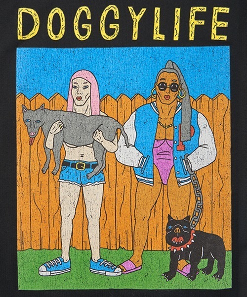 PUNYUS（プニュズ）の「DOGGYLIFEノースリーブTシャツ（Tシャツ/カットソー・レディース・ブラック/ベージュ/ライム・3/4）」の12枚目の写真