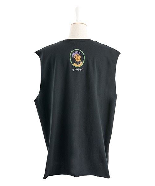 PUNYUS（プニュズ）の「DOGGYLIFEノースリーブTシャツ（Tシャツ/カットソー・レディース・ブラック/ベージュ/ライム・3/4）」の9枚目の写真