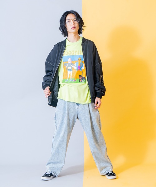 PUNYUS（プニュズ）の「DOGGYLIFEノースリーブTシャツ（Tシャツ/カットソー・レディース・ブラック/ベージュ/ライム・3/4）」の16枚目の写真