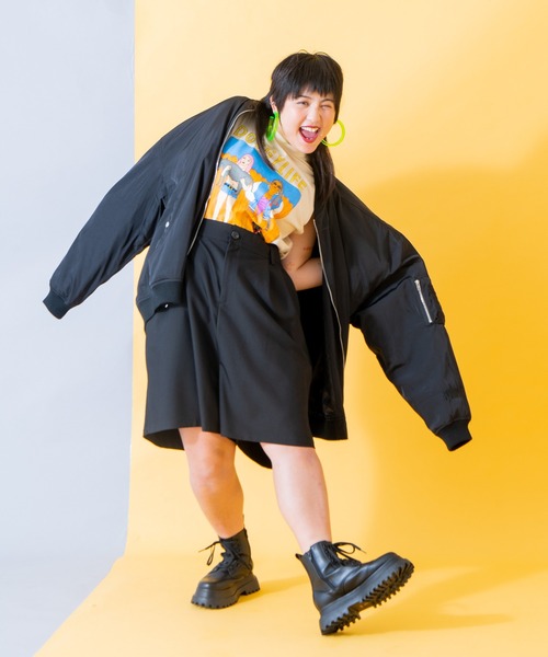 PUNYUS（プニュズ）の「DOGGYLIFEノースリーブTシャツ（Tシャツ/カットソー・レディース・ブラック/ベージュ/ライム・3/4）」の14枚目の写真