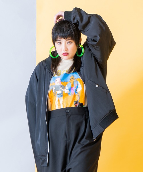 PUNYUS（プニュズ）の「DOGGYLIFEノースリーブTシャツ（Tシャツ/カットソー・レディース・ブラック/ベージュ/ライム・3/4）」の15枚目の写真