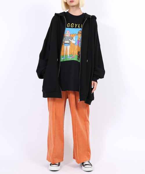 PUNYUS（プニュズ）の「DOGGYLIFEノースリーブTシャツ（Tシャツ/カットソー・レディース・ブラック/ベージュ/ライム・3/4）」の19枚目の写真