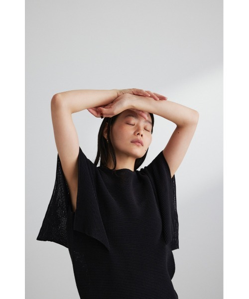 STYLEMIXER（スタイルミキサー）の「パネルスリーブニット（ニット/セーター・レディース・ブラック/グリーン/ライトベージュ・FREE）」の7枚目の写真