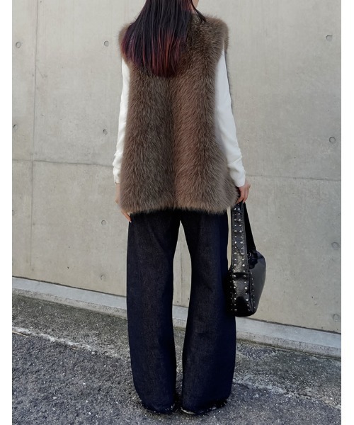 Re:EDIT（リエディ）の「[2025AW COLLECTION][販売枚数1.5万枚突破]フォーファーミドルベスト（ベスト・レディース・ブラック/アイボリー/モカ/グレイッシュベージュ・MEDIUM/LARGE）」の6枚目の写真