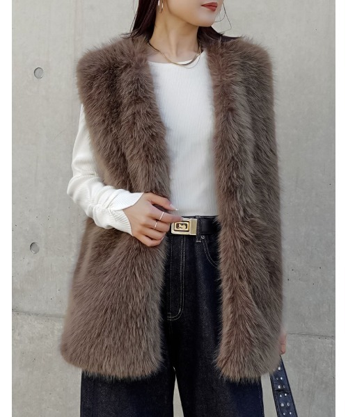 Re:EDIT（リエディ）の「[2025AW COLLECTION][販売枚数1.5万枚突破]フォーファーミドルベスト（ベスト・レディース・ブラック/アイボリー/モカ/グレイッシュベージュ・MEDIUM/LARGE）」の7枚目の写真