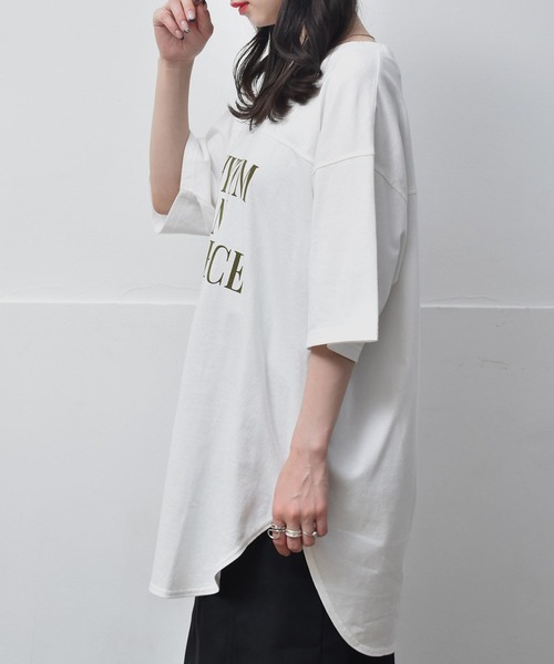 RETRO GIRL(レトロガール)の「ロゴルーズTee(Tシャツ/カットソー・レディース・ホワイト/ナチュラル/チャコールグレー・FREE)」の5枚目の写真