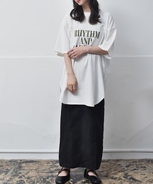RETRO GIRL(レトロガール)の「ロゴルーズTee(Tシャツ/カットソー・レディース・ホワイト/ナチュラル/チャコールグレー・FREE)」の7枚目の写真