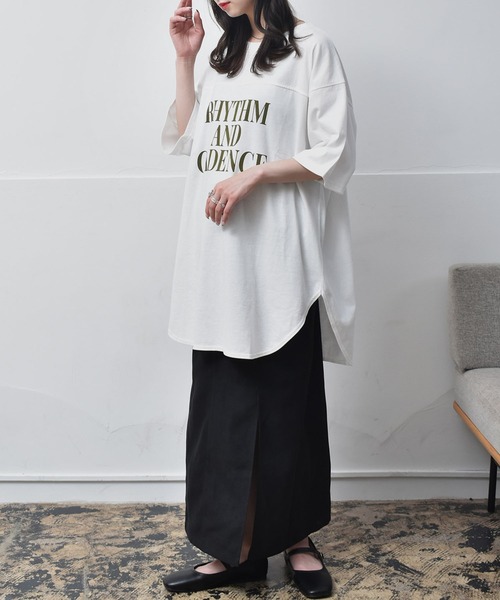 RETRO GIRL(レトロガール)の「ロゴルーズTee(Tシャツ/カットソー・レディース・ホワイト/ナチュラル/チャコールグレー・FREE)」の9枚目の写真