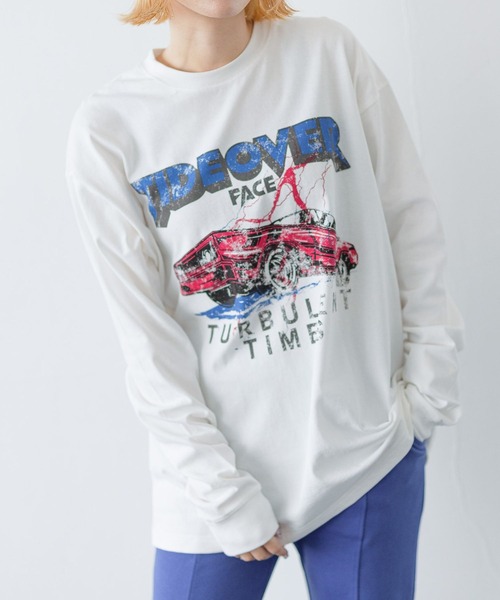 PBLIM（ページボーイリム）の「PAGEBOYLIM/ワイルドカーロンT（Tシャツ/カットソー・レディース・ブラック/パープル/オフホワイト・MEDIUM/LARGE）」の2枚目の写真