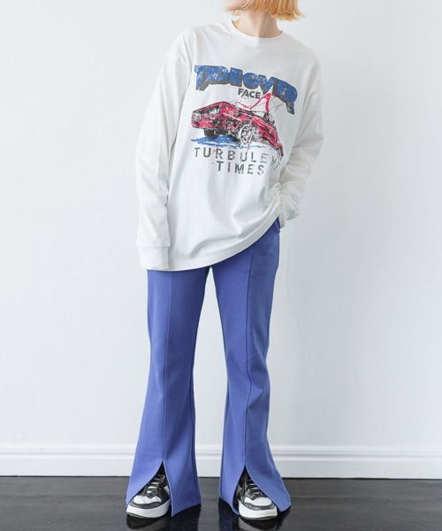 PBLIM（ページボーイリム）の「PAGEBOYLIM/ワイルドカーロンT（Tシャツ/カットソー・レディース・ブラック/パープル/オフホワイト・MEDIUM/LARGE）」の17枚目の写真