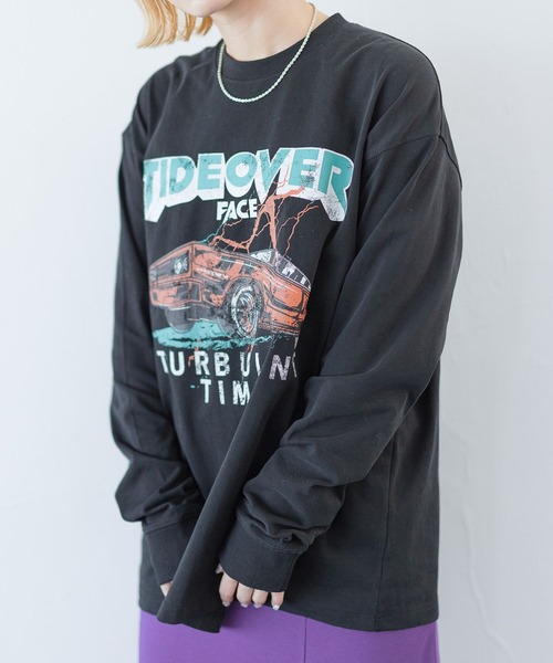 PBLIM（ページボーイリム）の「PAGEBOYLIM/ワイルドカーロンT（Tシャツ/カットソー・レディース・ブラック/パープル/オフホワイト・MEDIUM/LARGE）」の18枚目の写真