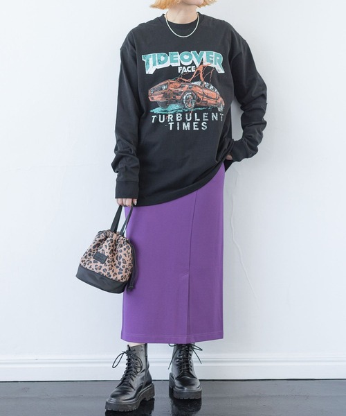 PBLIM（ページボーイリム）の「PAGEBOYLIM/ワイルドカーロンT（Tシャツ/カットソー・レディース・ブラック/パープル/オフホワイト・MEDIUM/LARGE）」の9枚目の写真