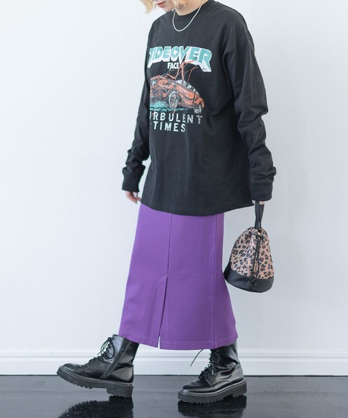 PBLIM（ページボーイリム）の「PAGEBOYLIM/ワイルドカーロンT（Tシャツ/カットソー・レディース・ブラック/パープル/オフホワイト・MEDIUM/LARGE）」の13枚目の写真