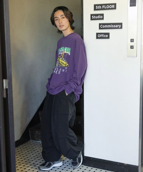 PBLIM（ページボーイリム）の「PAGEBOYLIM/ワイルドカーロンT（Tシャツ/カットソー・レディース・ブラック/パープル/オフホワイト・MEDIUM/LARGE）」の19枚目の写真