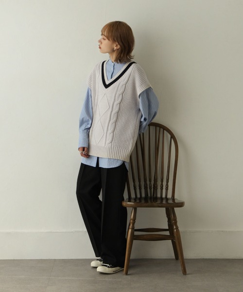 Chillfar(チルファー)の「5Gチルデンニットベスト(ベスト・レディース・ホワイト/ブラック・FREE)」の14枚目の写真