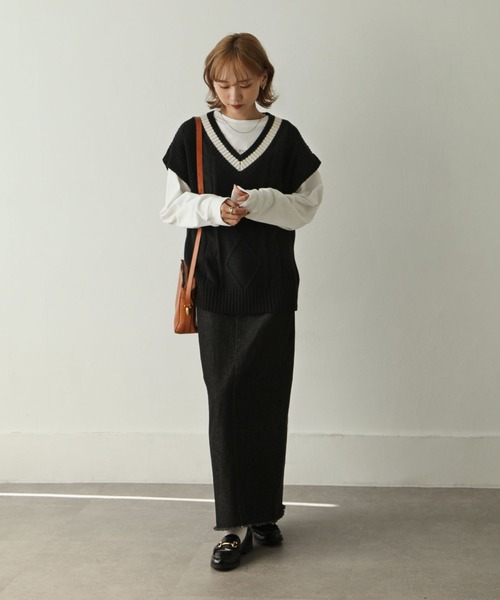 Chillfar(チルファー)の「5Gチルデンニットベスト(ベスト・レディース・ホワイト/ブラック・FREE)」の13枚目の写真