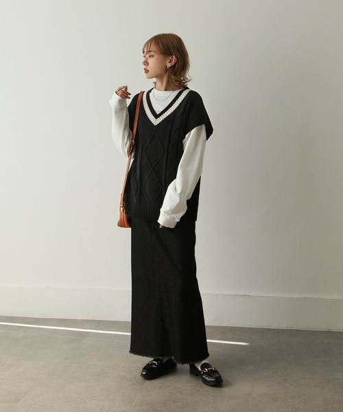 Chillfar(チルファー)の「5Gチルデンニットベスト(ベスト・レディース・ホワイト/ブラック・FREE)」の6枚目の写真