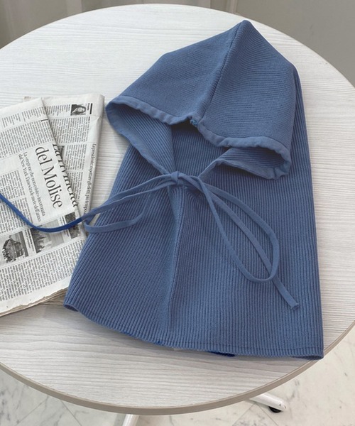 apres jour mignon（アプレジュールミニョン）の「【apresjour mignon×ARIAZ】あぜあみバラクラバ（ネックウォーマー/スヌード・レディース・ブルー系その他/アイボリー/ブラック・ONESIZE）」の4枚目の写真