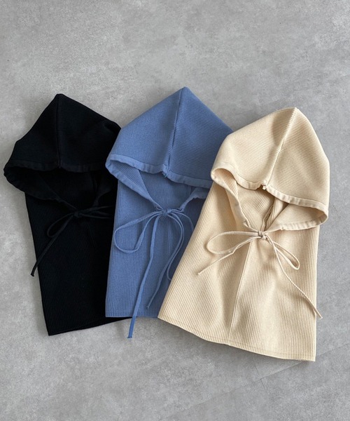 apres jour mignon（アプレジュールミニョン）の「【apresjour mignon×ARIAZ】あぜあみバラクラバ（ネックウォーマー/スヌード・レディース・ブルー系その他/アイボリー/ブラック・ONESIZE）」の7枚目の写真