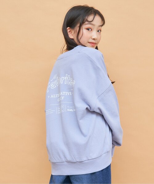 algy（アルジー）の「配色ステッチフードレスパーカー（カーディガン/ボレロ・キッズ・グレー/ラベンダー/ミント/ブラック・SMALL/XX-SMALL/MEDIUM/X-SMALL/XXX-SMALL）」の4枚目の写真