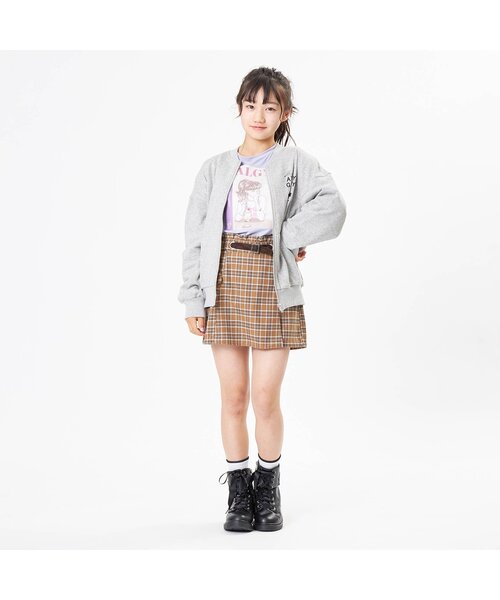 algy（アルジー）の「配色ステッチフードレスパーカー（カーディガン/ボレロ・キッズ・グレー/ラベンダー/ミント/ブラック・SMALL/XX-SMALL/MEDIUM/X-SMALL/XXX-SMALL）」の6枚目の写真